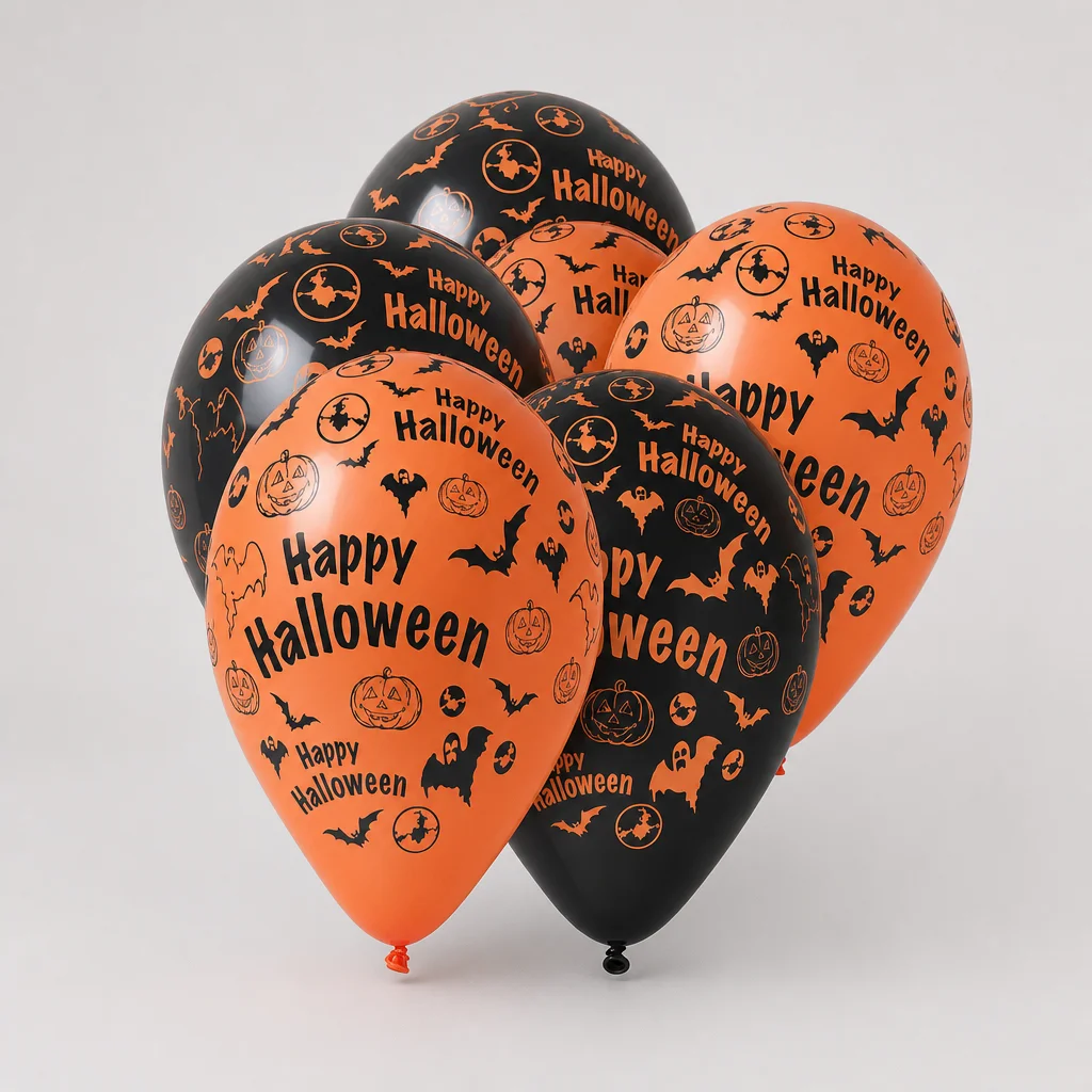 Латексна кулька з гелієм «Halloween», 30 см