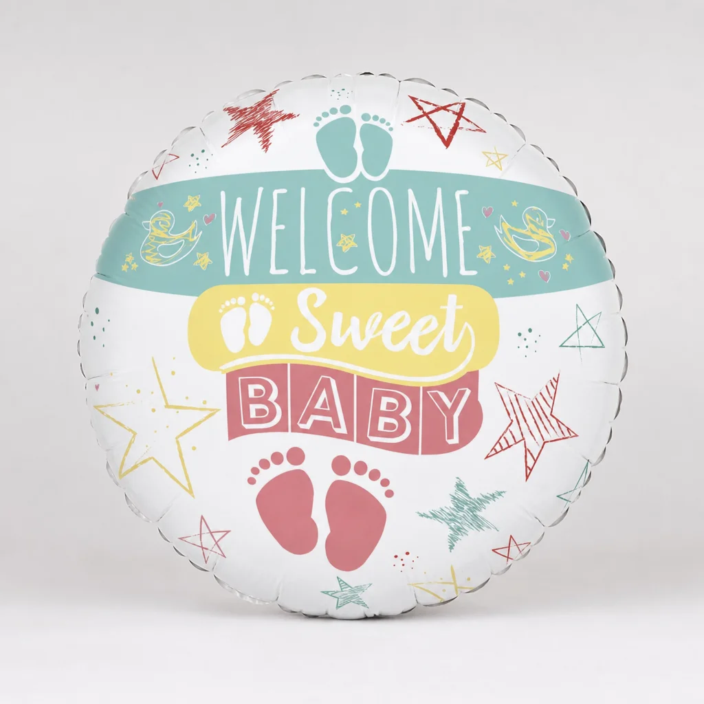 Шар с гелием "Welcome Sweet Baby" 45 см