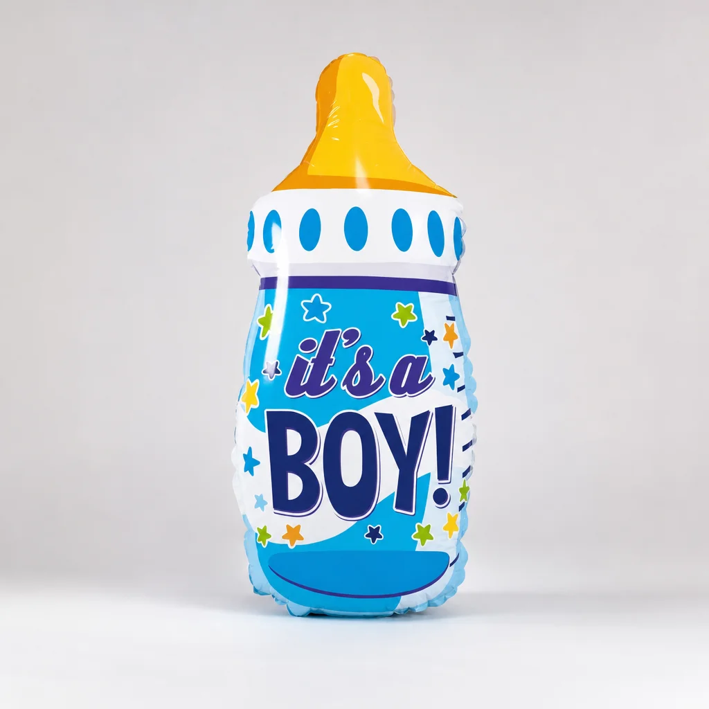 Куля з гелієм у формі «Блакитна пляшка IT'S A BOY», 80 см